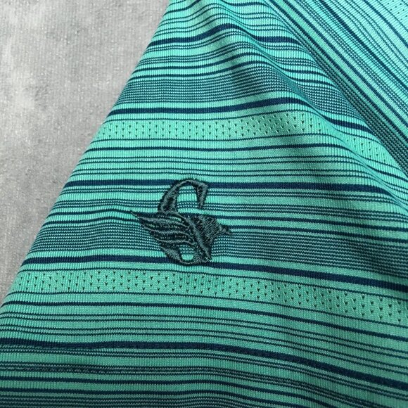 Adidas Mens Primegreen Polo Shirt size Large Short Sleeve Teal Blue Stretch - Picture 12 of 14